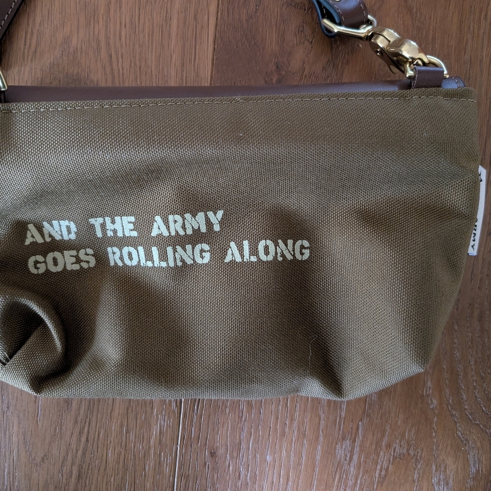 R. Riveter X U.S. Army Brown and Olive Canvas Crossbody Bag - Picture 7 of 8